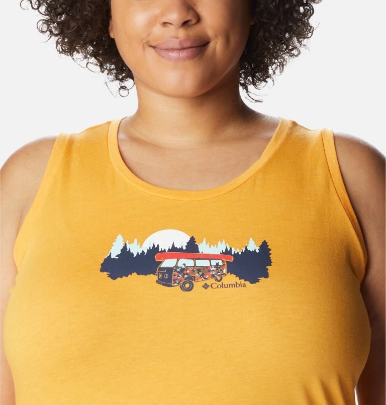 Women's Columbia Bluff Mesa Tanks Mango | Plus Size CA-Y8LA4